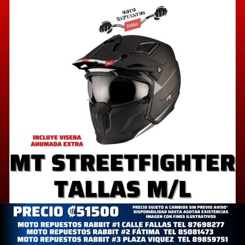 MT STREETFIGHTER NEGRO MATE TALLA L